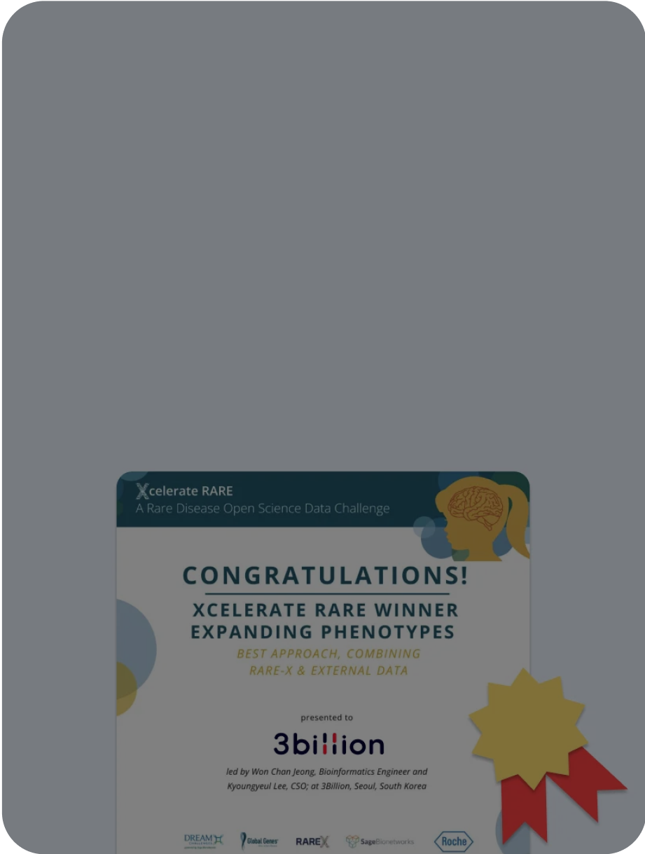 3billion won Xcelerate Rare challenge sponsored by Global Genes and Roche