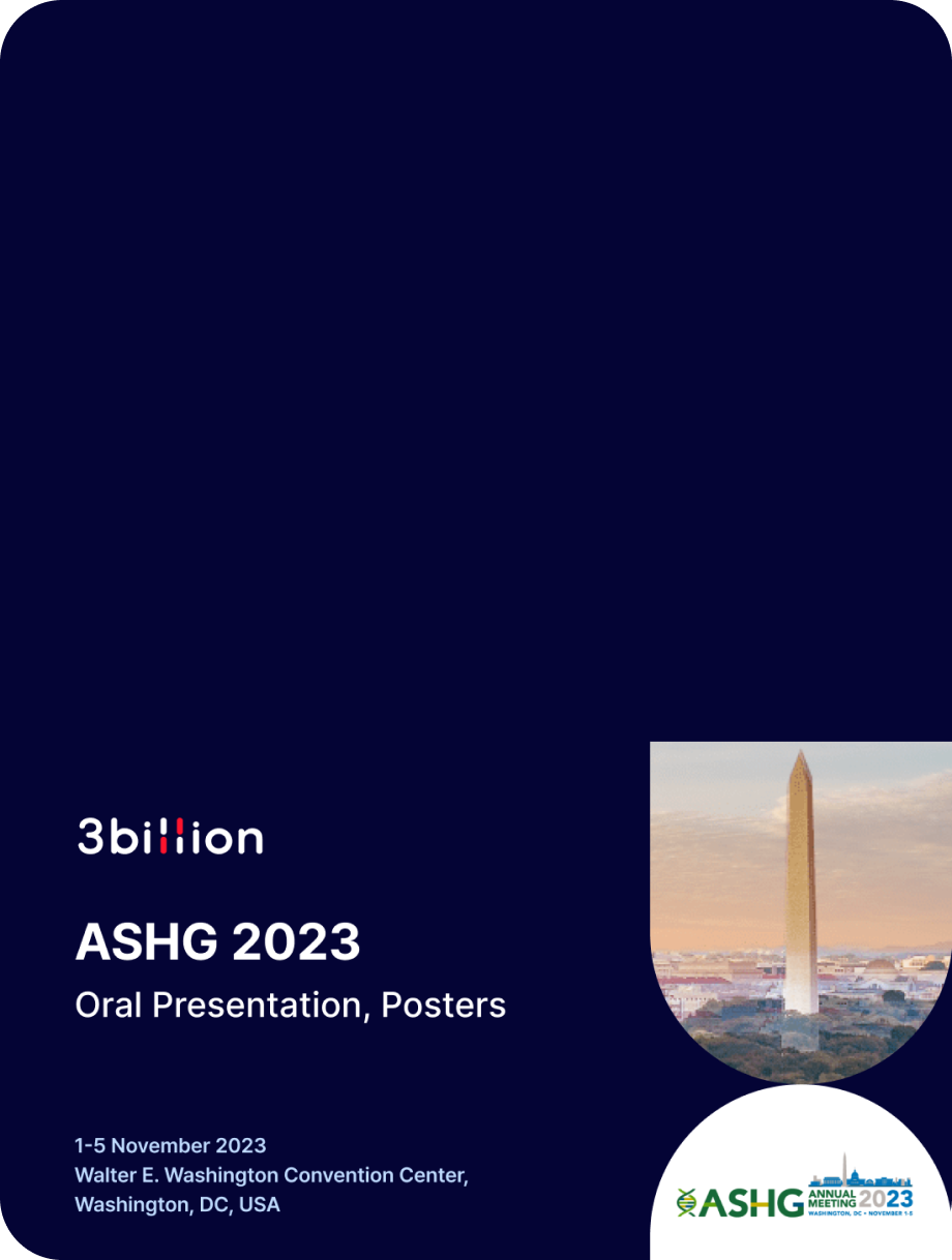 쓰리빌리언, ASHG 2023 구두 발표 선정