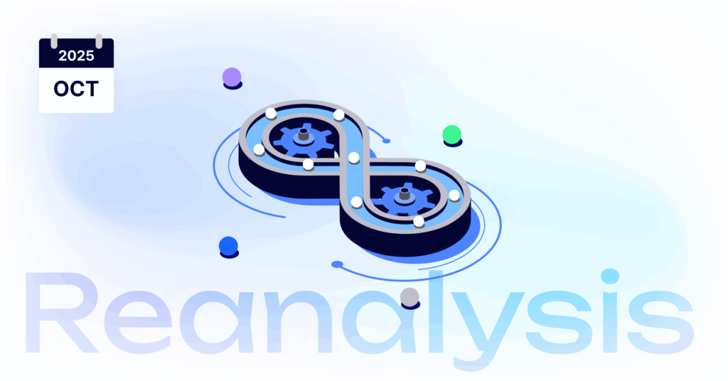 Visual introduction of the 3billion reanalysis service, highlighting the continuous data analysis loop