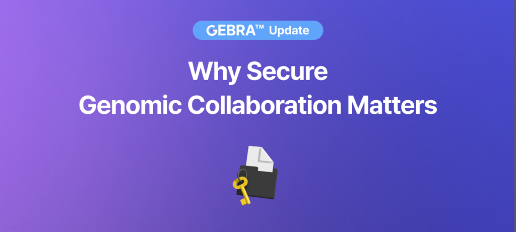 Promotional banner on secure genomic collaboration.